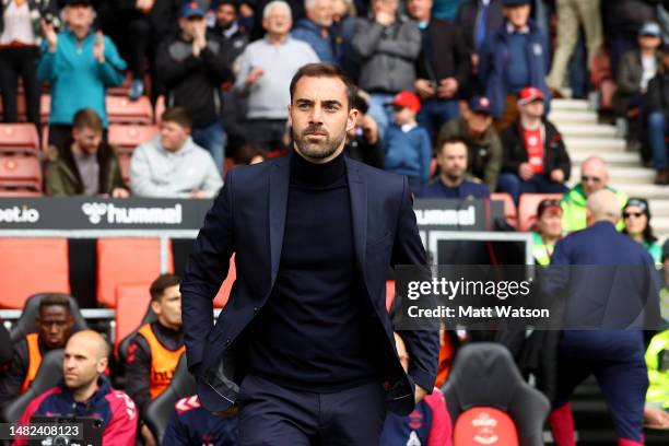 Southampton manager Ruben Selles during the Premier League match between Southampton FC and Crystal Palace at St. Mary's Stadium on April 15, 2023 in...