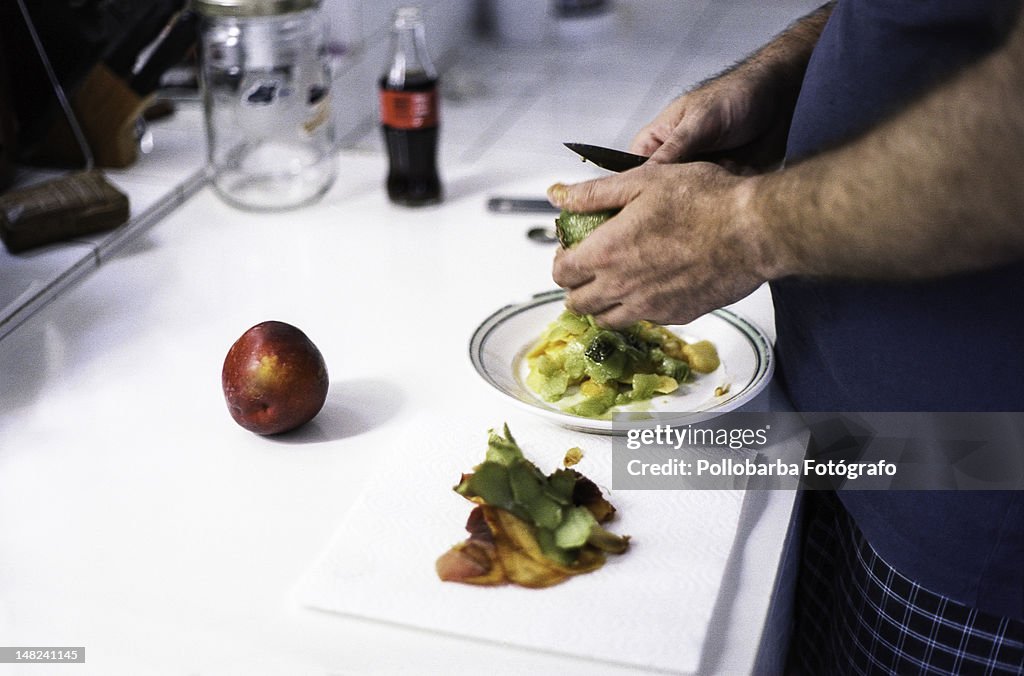 Man preparing snack