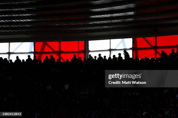 Southampton fans during the Premier League match between Southampton FC and Crystal Palace at St. Mary's Stadium on April 15, 2023 in Southampton,...