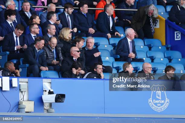 Marco Silva, Manager of Fulham, looks on from the stands after a touchline ban during the Premier League match between Everton FC and Fulham FC at...