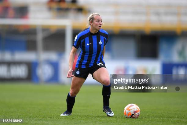 Irene Santi of FC Internazionale Women in action during the Women Serie A match between FC Internazionale Women and AS Roma Women at Stadio Breda on...