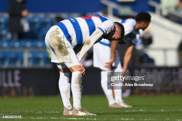 Sam Field of Queens Park Rangers looks dejected after the Sky Bet Championship between Queens Park Rangers and Coventry City at Loftus Road on April...