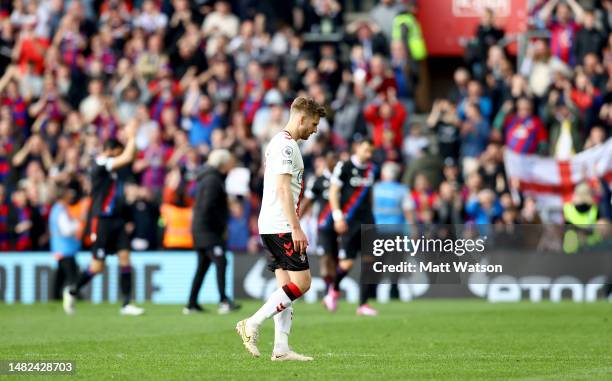 Stuart Armstrong of Southampton dejected during the Premier League match between Southampton FC and Crystal Palace at St. Mary's Stadium on April 15,...
