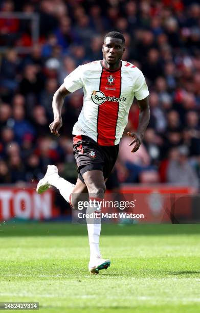 Paul Onuachu of Southampton during the Premier League match between Southampton FC and Crystal Palace at St. Mary's Stadium on April 15, 2023 in...
