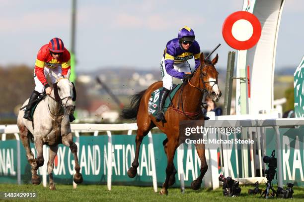 Corach Rambler ridden by Derek Fox wins the Randox Grand National Chase during day three of the Randox Grand National Festival at Aintree Racecourse...