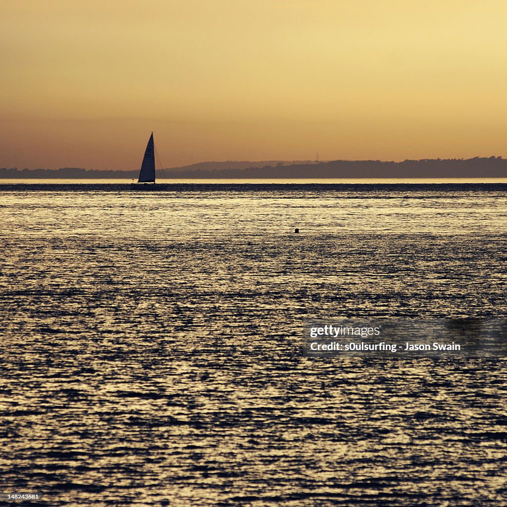 Sunset sailing, Totland Bay, Isle of Wight