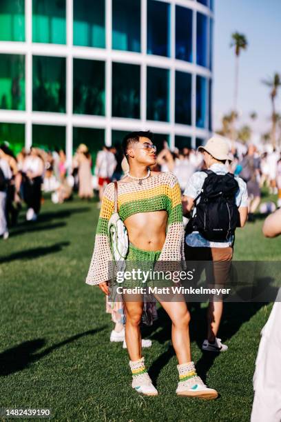 Festival goers attend the 2023 Coachella Valley Music and Arts Festival on April 14, 2023 in Indio, California.