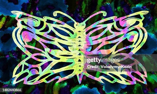 Butterfly illustration in pattern technique Butterfly illustration in pattern technique