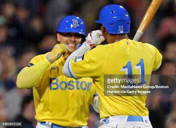 red sox uniforms blue and yellow
