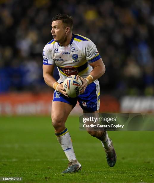 Josh Drinkwater of Warrington during the Betfred Super League between Warrington Wolves and Wigan Warriors at The Halliwell Jones Stadium on April...