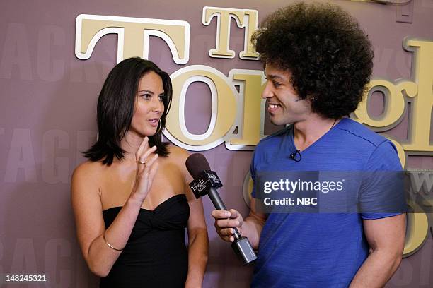 Episode 4285 -- Pictured: Actress Olivia Munn during an interview with Bryan Branly backstage on July 12, 2012 --