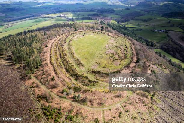 bury ditches, shropshire hills, england, united kingdom - shropshire stockfoto's en -beelden