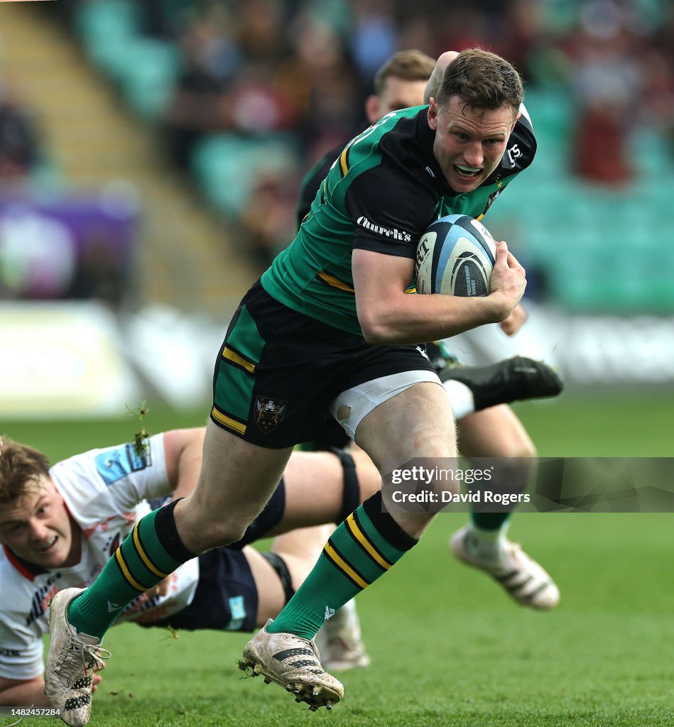 Fraser Falzon Rugby Fraser Dingwall of Northampton Saints breaks with the ball during the ...