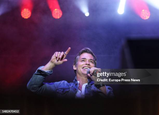 The singer Carlos Baute performs during the Concert Party of the Resurrection of Christ in Cibeles, on 15 April, 2023 in Madrid, Spain. The Catholic...