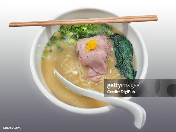 ramen in sea bream broth - sea bream stock pictures, royalty-free photos & images