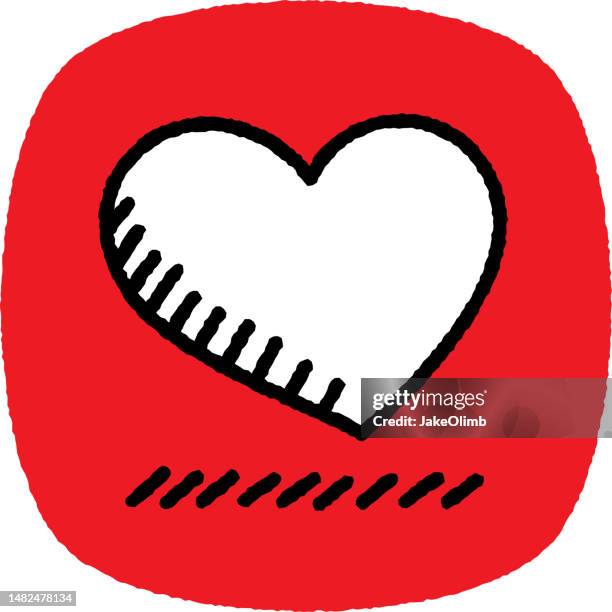 stockillustraties, clipart, cartoons en iconen met heart doodle 7 - bewondering