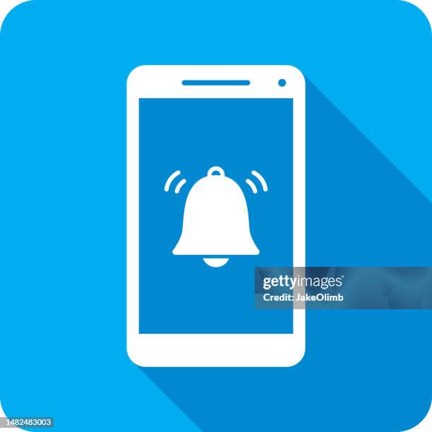 bell smartphone icon silhouette 2 - electronic security systems stock illustrations