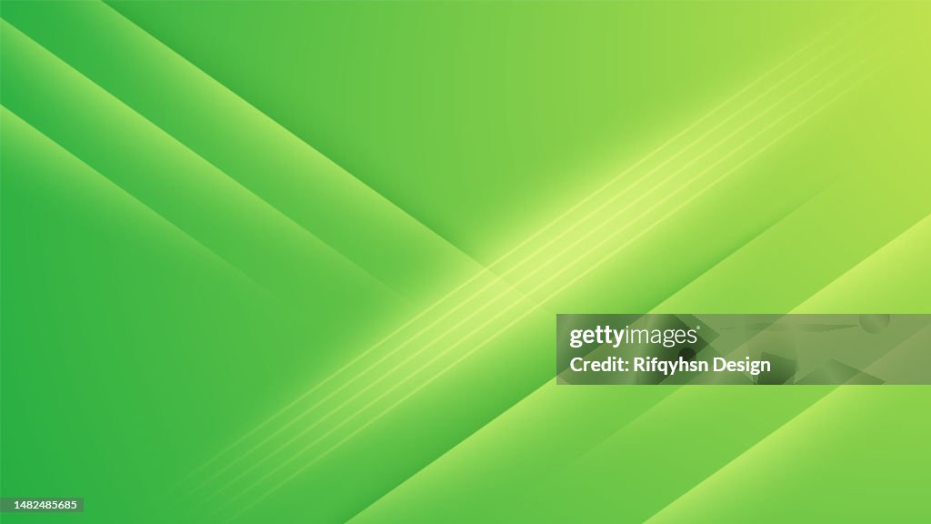 Abstract green diagonal striped line papercut background with blank space design. Modern futuristic background