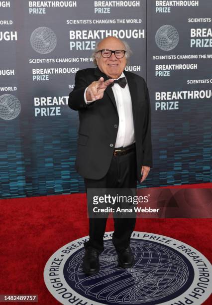Danny DeVito arrives at the Ninth Breakthrough Prize Ceremony at Academy Museum of Motion Pictures on April 15, 2023 in Los Angeles, California.
