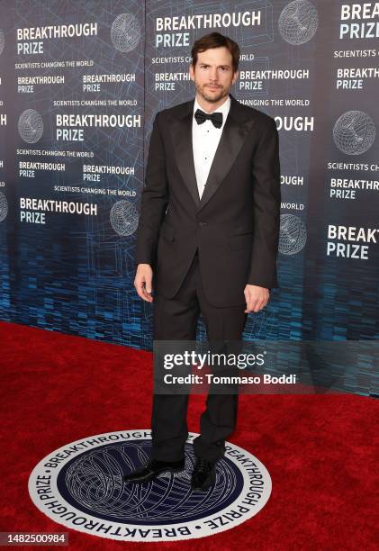 Ashton Kutcher arrives at the Ninth Breakthrough Prize Ceremony at Academy Museum of Motion Pictures on April 15, 2023 in Los Angeles, California.