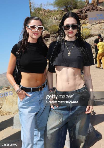 Alexa Kort and Amelia Gray Hamlin attend the Marc Jacobs & i-D 'The Pre-Party' at Viking Villa on April 15, 2023 in Palm Springs, California.