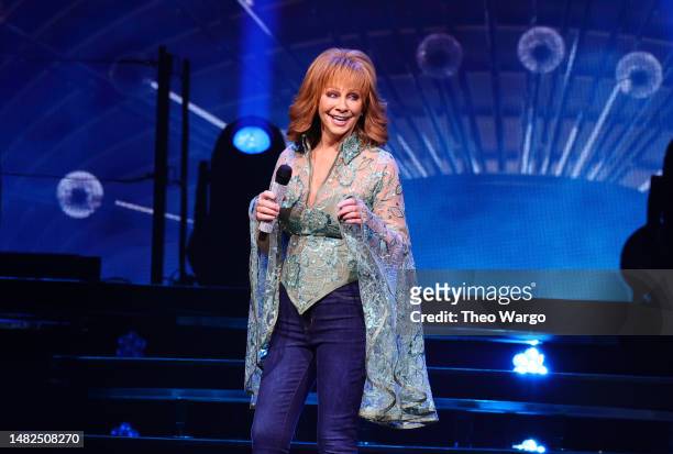 Reba McEntire performs at Madison Square Garden on April 15, 2023 in New York City.