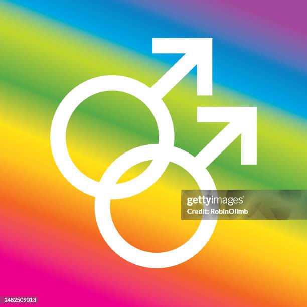 rainbow male symbols background icon - inclusive pride gradient stock illustrations