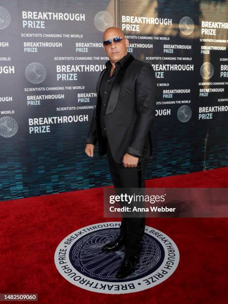 Vin Diesel arrives at the Ninth Breakthrough Prize Ceremony at Academy Museum of Motion Pictures on April 15, 2023 in Los Angeles, California.