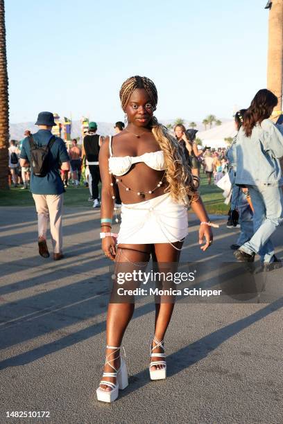 Festivalgoer attends the 2023 Coachella Valley Music and Arts Festival on April 15, 2023 in Indio, California.