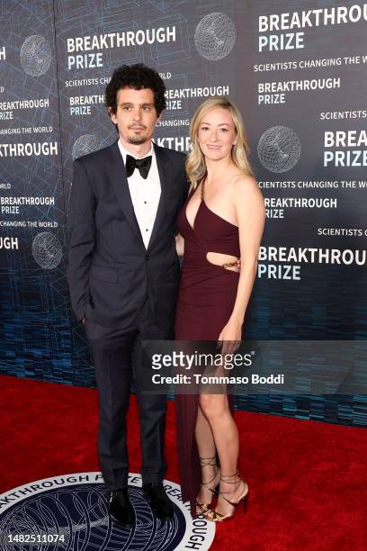 Damien Chazelle and Olivia Hamilton arrive at the Ninth Breakthrough Prize Ceremony at Academy Museum of Motion Pictures on April 15, 2023 in Los...