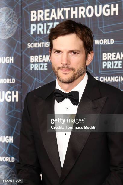 Ashton Kutcher arrives at the Ninth Breakthrough Prize Ceremony at Academy Museum of Motion Pictures on April 15, 2023 in Los Angeles, California.