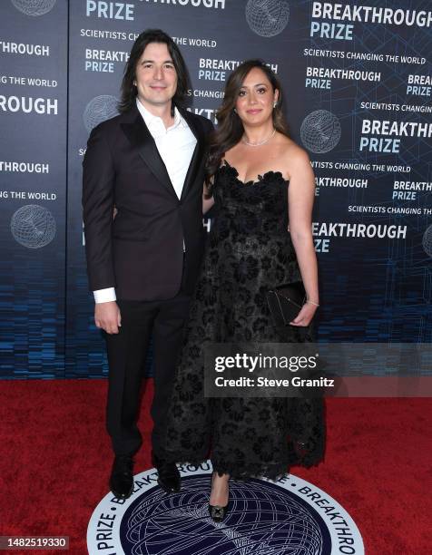 Vlad Tenev and Celina Tenev arrives at the 9th Annual Breakthrough Prize Ceremony at Academy Museum of Motion Pictures on April 15, 2023 in Los...