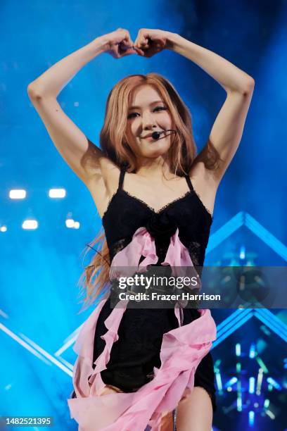 Rosé of BLACKPINK performs at the Coachella Stage during the 2023 Coachella Valley Music and Arts Festival on April 15, 2023 in Indio, California.