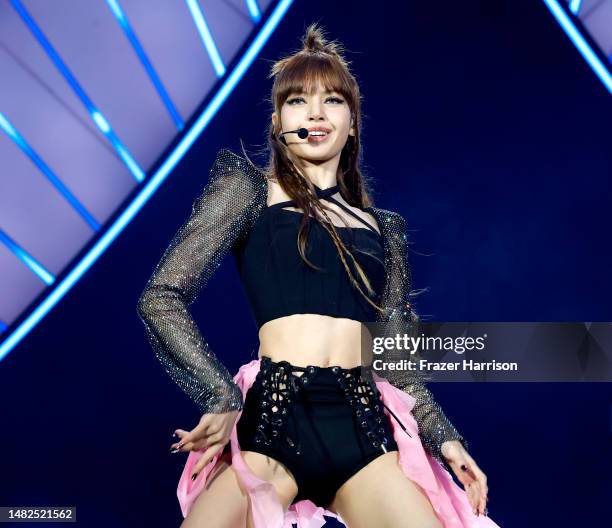 Lisa of BLACKPINK performs at the Coachella Stage during the 2023 Coachella Valley Music and Arts Festival on April 15, 2023 in Indio, California.