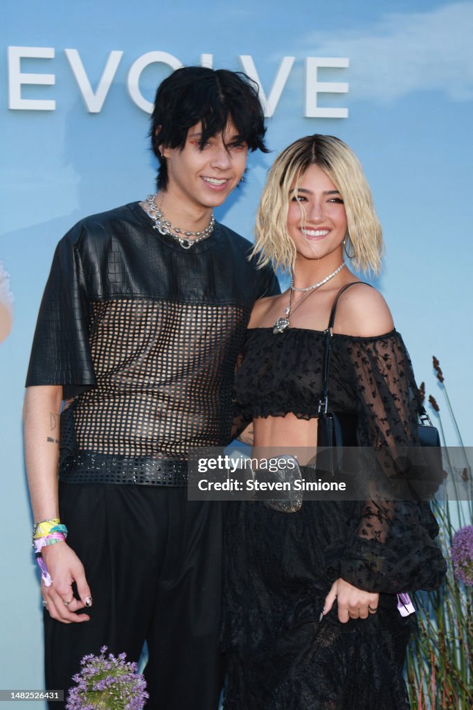 Landon Barker and Charli D'Amelio attend the 2023 REVOLVE Festival on
