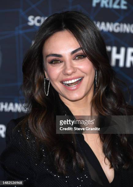 Mila Kunis arrives at the 9th Annual Breakthrough Prize Ceremony at Academy Museum of Motion Pictures on April 15, 2023 in Los Angeles, California.