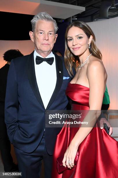 David Foster and Katharine McPhee attend the Ninth Breakthrough Prize Ceremony at Academy Museum of Motion Pictures on April 15, 2023 in Los Angeles,...