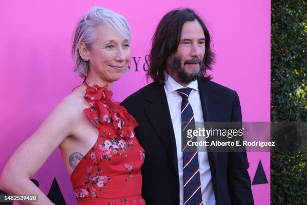 Alexandra Grant and Keanu Reeves attends the MOCA Gala 2023 at The Geffen Contemporary at MOCA on April 15, 2023 in Los Angeles, California.