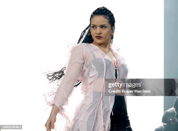 Rosalía performs at the Coachella Stage during the 2023 Coachella Valley Music and Arts Festival on April 15, 2023 in Indio, California.