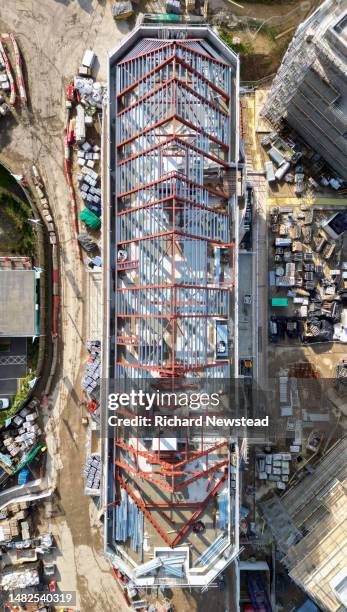 roof construction - top view stock pictures, royalty-free photos & images