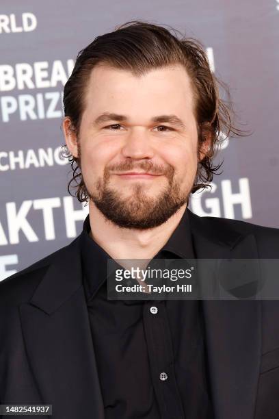 Magnus Carlsen attends the 9th annual Breakthrough Prize ceremony at Academy Museum of Motion Pictures on April 15, 2023 in Los Angeles, California.