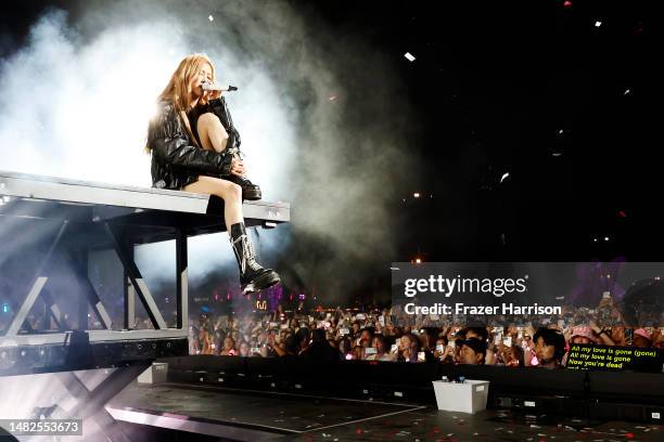 Rosé of BLACKPINK performs at the Coachella Stage during the 2023 Coachella Valley Music and Arts Festival on April 15, 2023 in Indio, California.