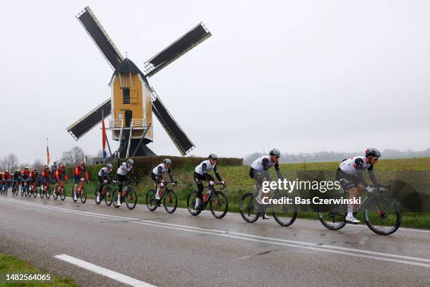 Tadej Pogačar of Slovenia, Rui Oliveira of Portugal, Felix Großschartner of Austria, Matteo Trentin of Italy, Sjoerd Bax of The Netherlands, Ryan...