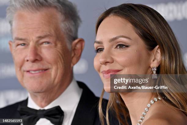 Katharine McPhee and David Foster attend the 9th Annual Breakthrough Prize Ceremony at Academy Museum of Motion Pictures on April 15, 2023 in Los...