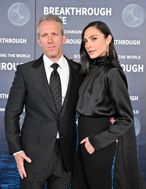 Jaron Varsano and Gal Gadot attend the 9th Annual Breakthrough Prize Ceremony at Academy Museum of Motion Pictures on April 15, 2023 in Los Angeles,...