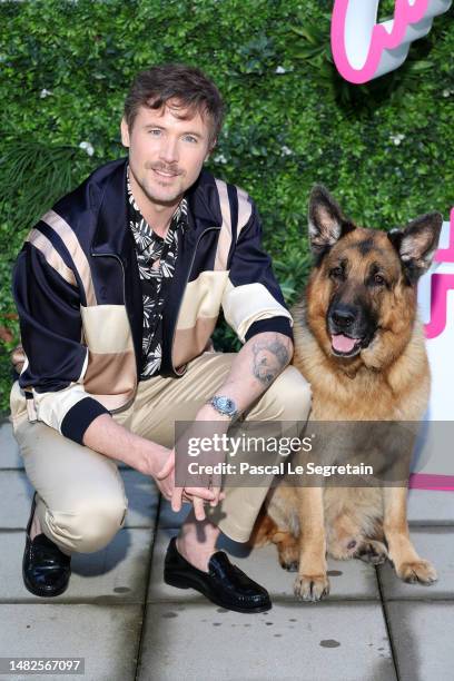 John Reardon and German shepherd Diesel vom Burgimwald attend the Hudson & Rex Photocall during Day Three of the 6th Canneseries International...