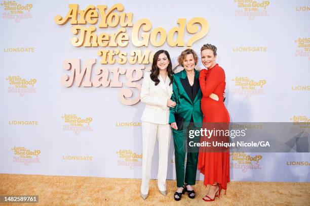Abby Ryder Fortson, Judy Blume and Rachel McAdams attend "Are You There God? It's Me, Margaret." Los Angeles Premiere - Red Carpet Los Angeles...