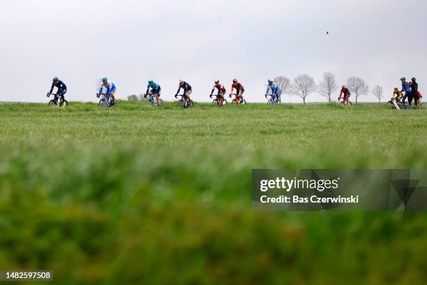 Quentin Pacher of France and Team Groupama - FDJ, Christopher Juul-Jensen of Denmark and Team Jayco AlUla, Alexey Lutsenko of Kazakhstan and Astana...