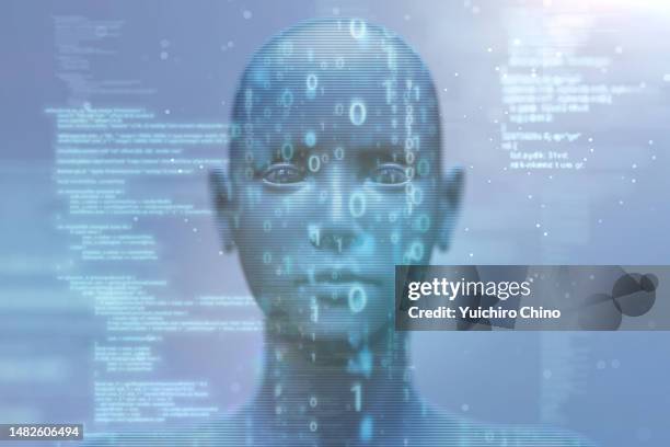 artificial intelligence robot and code - programming stock pictures, royalty-free photos & images