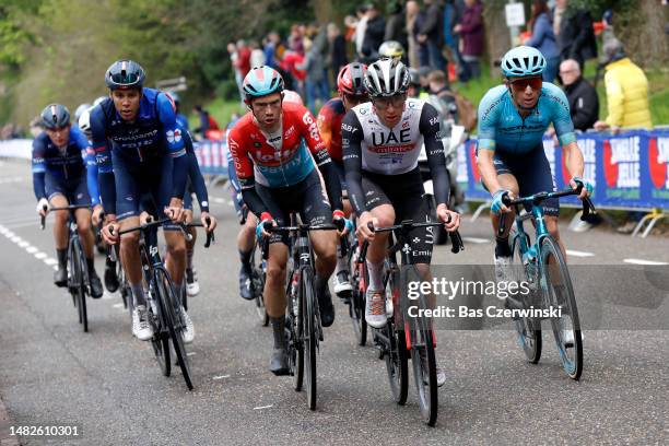 Kevin Geniets of Luxembourg and Team Groupama - FDJ, Andreas Kron of Denmark and Team Lotto Dstny, Tadej Pogačar of Slovenia and UAE Team Emirates...